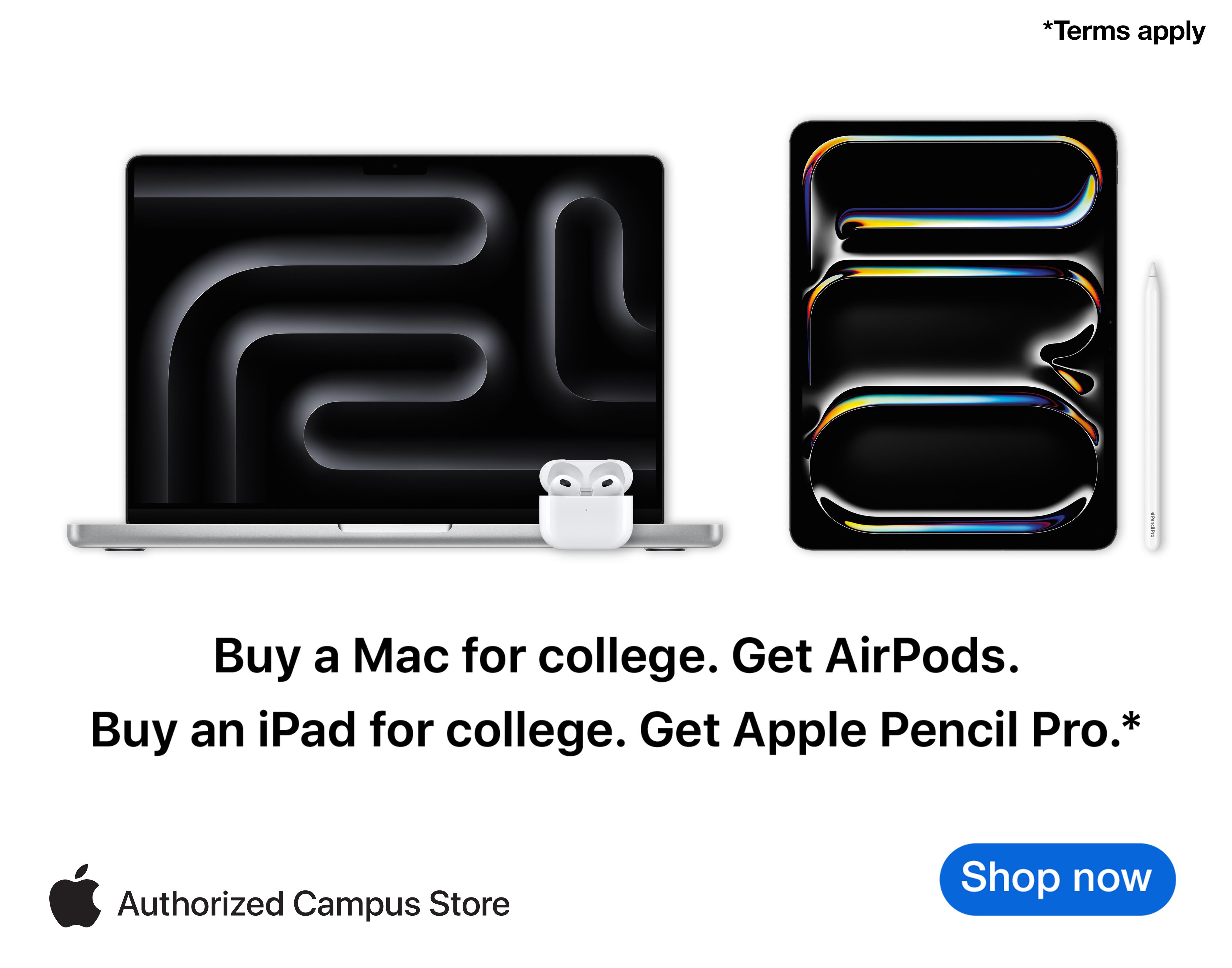 An image promoting Apple products. Read caption for details.